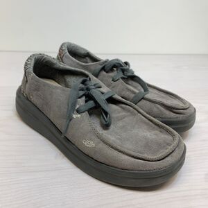 Hey Dude Wendy Rise Flora Charcoal Gray Slip On Comfort Shoes Womens Size 7 / 38